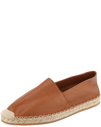 Valentino Leather Espadrille Loafer Brown