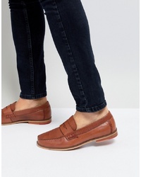 Silver Street Loafers In Tan Leather