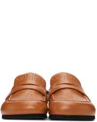 JW Anderson Tan Leather Logo Mule Loafers