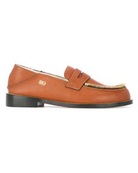Le Mocassin Zippe Textured Leather Loafers