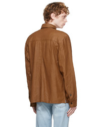 Officine Generale Brown Leather Aml Jacket