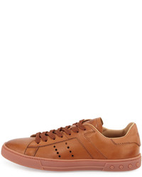 Tod's Leather Lace Up Sport Sneaker Light Brown