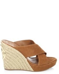 Tory Burch Bailey Leather Wedge Mules