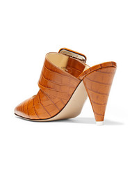 ATTICO Chloe Croc Effect Leather Mules