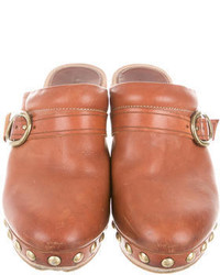 Isabel Marant Leather Round Toe Clogs