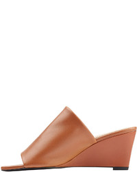 Robert Clergerie Pauline Leather Wedge Mules