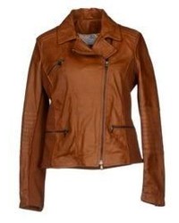 Tobacco Leather Outerwear