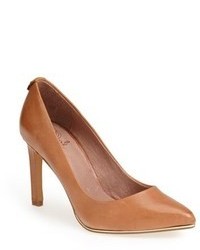 Tobacco Leather Pumps