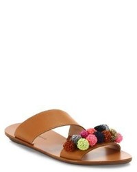 Loeffler Randall Clem Vachetta Leather Double Strap Sandals