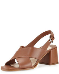 Prada Leather Crisscross 55mm Sandal