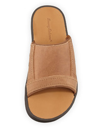 Tommy Bahama Sumatraa Leather Slide Sandal Brown