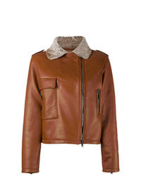 Tobacco Leather Shearling Jacket