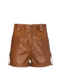 Tobacco Leather Shorts