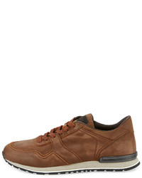 Tod's Burnished Nubuck Trainer Sneaker Brown