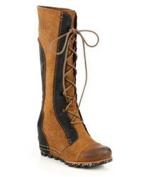 Tobacco Leather Snow Boots