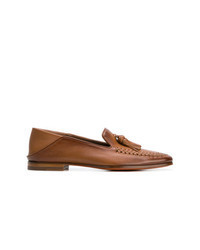 Tobacco Leather Tassel Loafers