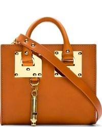 Sophie Hulme Cognac Leather Box Tote Bag