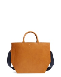 Trademark Collapsing Leather Tote