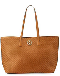 Tory Burch Duet Woven Leather Tote Bag
