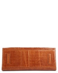 Dries Van Noten Large Handheld Embossed Leather Tote Brown