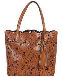 Large Leather Lace Tote