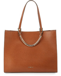 Furla Maggie Large Leather Tote Bag New Cuoio