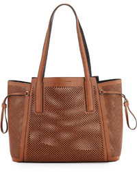 French Connection Nadia Laser Cut Tote Bag Nutmeg