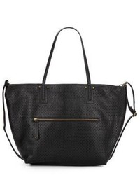 Saks Fifth Avenue Perforated Faux Leather Tote Crossbody Set