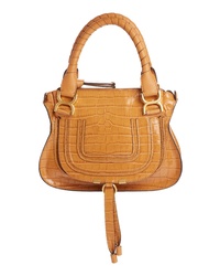 Chloé Small Marcie Croc Embossed Leather Satchel