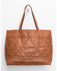Whipstitch Reversible Faux Leather Tote