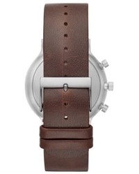 Skagen Ancher Chronograph Leather Strap Watch 40mm