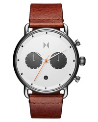 MVMT Blacktop Chronograph Leather Watch