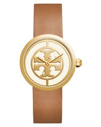 Tory Burch Reva Logo Dial Leather Watch