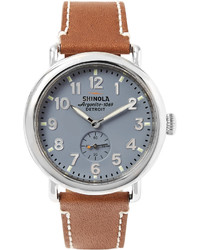 Shinola The Runwell 41mm Stainless Steel And Leather Watch