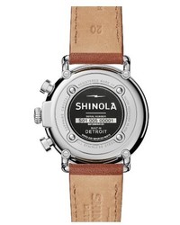 Shinola The Runwell Chronograph Leather Strap Watch 41mm