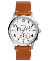 Fossil Vintage 54 Chronograph Leather Strap Watch 42mm