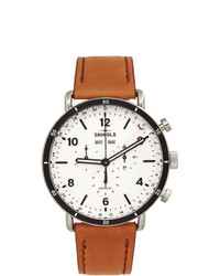 Shinola White And Tan The Canfield Sport 45mm Watch