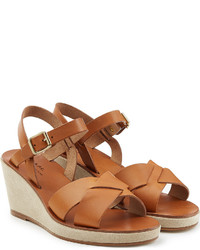 A.P.C. Leather Wedge Sandals