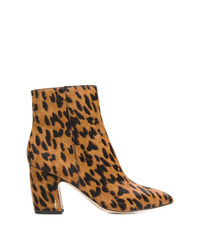 Tobacco Leopard Calf Hair Ankle Boots