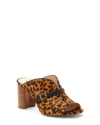 Tobacco Leopard Calf Hair Heeled Sandals