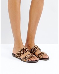 Tobacco Leopard Flat Sandals