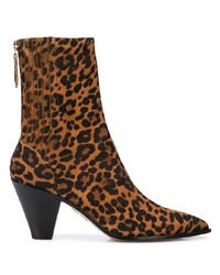 Tobacco Leopard Suede Ankle Boots