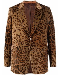 Etro Leopard Print Velvet Blazer
