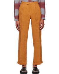 Lukhanyo Mdingi Orange Linen Trousers