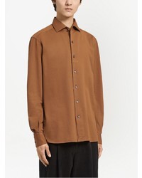 Zegna Cotton Jersey Long Sleeve Shirt
