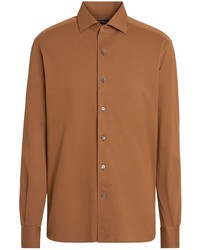 Zegna Cotton Jersey Long Sleeve Shirt