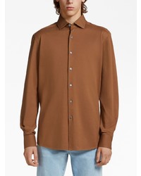 Zegna Cutaway Collar Cotton Shirt