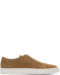 Common Projects Brown Suede New Court Low Sneakers
