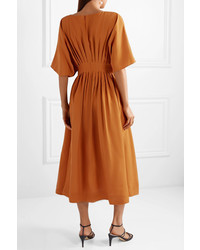 Co Pleated Broadcloth Midi Dress