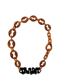 Prada Brown Logo Chunky Necklace